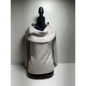 Loft Sweater Speckled Pink Cowl Neck Size Medium Long Sleeve Career Casual